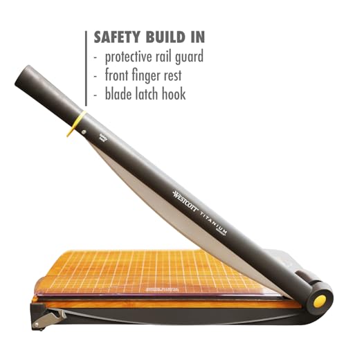 Westcott 15'' TrimAir Wood Guillotine Paper Cutter & Paper Trimmer, 30 Sheet (15107) - size: 15-inch
