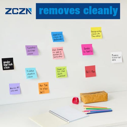 ZCZN 400 Sheets Pop-up Sticky Notes, 3 x 3 Inches, 4 Pads Bright Color Self-Stick Notes, 100 Sheets/Pad, Light Purple - color: Light Purple