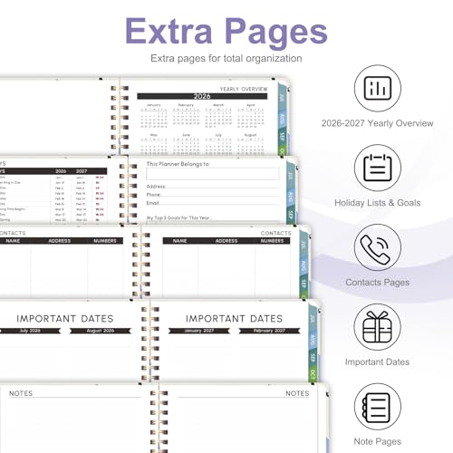 Planner 2026-2027, Weekly and Monthly Academic Year Calendar Planner, July 2026 - June 2027, Daily Agenda Book for Office School Supplies, Letter Size(8.5'' x 11'') - color: 2607-Mountain Flight, size: 8.5"x11"(Jul 2026-Jun 2027)