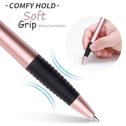 Pens Bulk, 60 Pack Gripped Slimster Ballpoint Pens -Luxe Metallic | Black Ink 1.0mm No Bleed No Skip Smooth Writing, Aesthetic Office Pens for Teacher Student, Front Desk & Corporate Gifting - style: Metallic