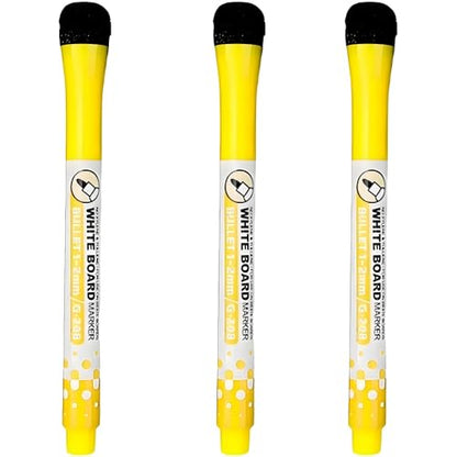 Magnetic Dry Erase Markers, 3Pcs White Board Markers, Whiteboard Markers with Erasers for Teacher Supplies for Classroom Work on White Board