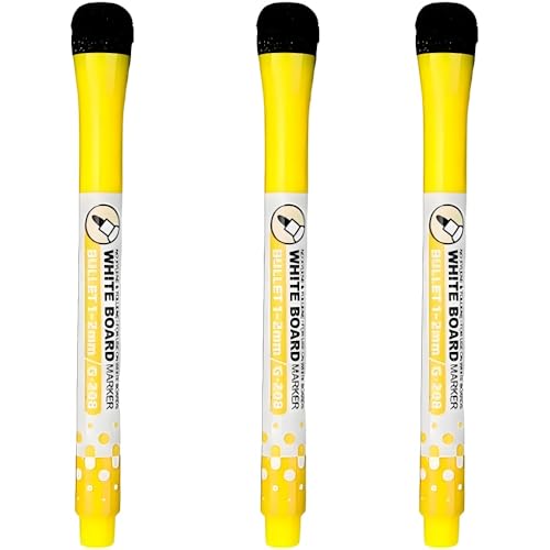 Magnetic Dry Erase Markers, 3Pcs White Board Markers, Whiteboard Markers with Erasers for Teacher Supplies for Classroom Work on White Board