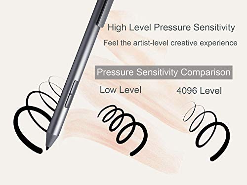 LAZARITE M Pen, Active Stylus for Lenovo Tab P11, Flex 5/14, Yoga 7i, Hp Envy x360/Pavilion x360/Spectre x360, Digital Pen with 4096 Pressure Sensitivity, Palm Rejection, Super Long-Lasting - style: grey