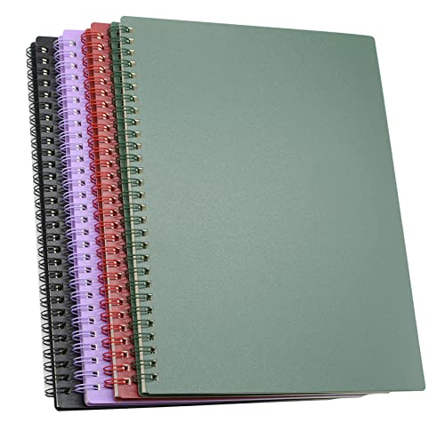 Yansanido Spiral Notebook, 4 Pcs 10 Inch x 7.4 Inch B5 Thick Plastic Hardcover 7mm College Ruled 4 Color 80 Sheets -160 Pages Journals for Study, Work, Travel and Notes (B5, 4 Pcs Dark Color 2) - color: 4 Pcs Dark Color 2, size: B5