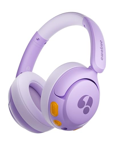 awatrue Kids Bluetooth Headphones, 85dB Volume Limiter, Foldable Wireless Over-Ear Headphones for iPad, Travel, 75H Playtime, Bluetooth 5.4, Built-in Mic, Purple - color: Purple