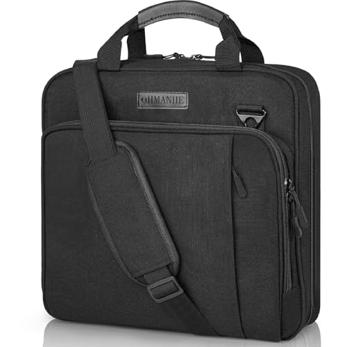 3-Ring Zipper Binder Organizer with Shoulder Strap, 2 Inch Binder | 500 Sheets Zip Up Binder Bag with Multiple Pockets & Storage, Laptop, Books Organizer for School Students and Teachers - color: Black