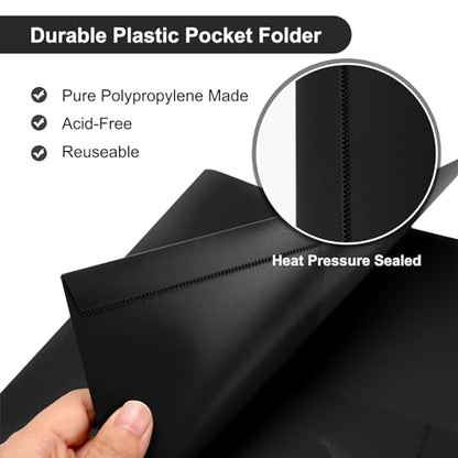 ViVin 60-Pack Black Plastic Folders with Pockets, 8.5 x 11 Inch Letter Size, Modern Style, 2 Pocket Folders for School, Home, Office - color: Black, size: 60 PACK