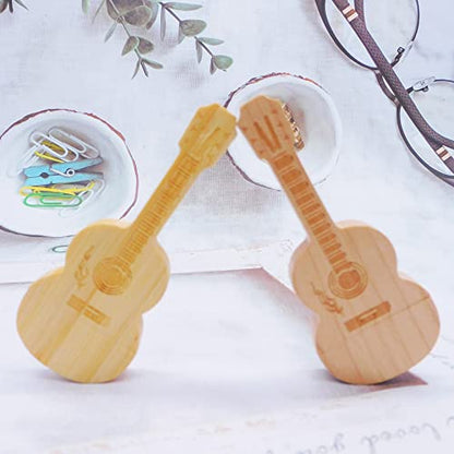 4GB USB Flash Drives Memory Sticks Thumb Drive for Gifts & Present (2Pack Maple & Bamboo Wood Guitar) - color: Maple & Bamboo Wood Guitar
