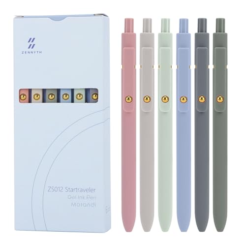 Ddaowanx Gel Pens, 0.5mm Fine Point Quick Dry Blue Ink Pens Retractable, Cute Colorful Barrel Smooth Writing Pen, Aesthetics Gifts for Women Men (6 Pcs-Blue Ink) - color: 6 Pcs-Blue Ink