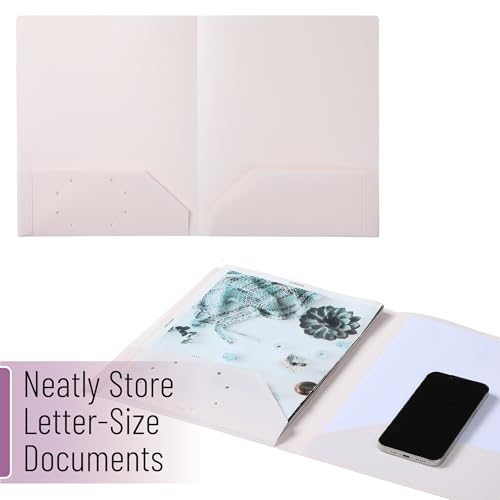 Mr. Pen- Plastic Folders with Pockets, 5 pcs | Aesthetic File Folder with Business Card Slot, 2-Pocket Folder, Back to School, Office, Filing Supplies - color: Creamy Serenity, size: 5 Pack