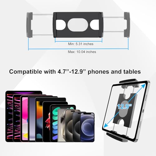 Tablet Stand Holder for Desk/Bed/Kitchen/Treadmill, 21 Inch Flexible Gooseneck Tablet Holder iPad Clamp Mount Fits for iPad mini/Air/Pro, Kindle Fire, Galaxy Tabs and All 4.7-12.9" Tablets Phones