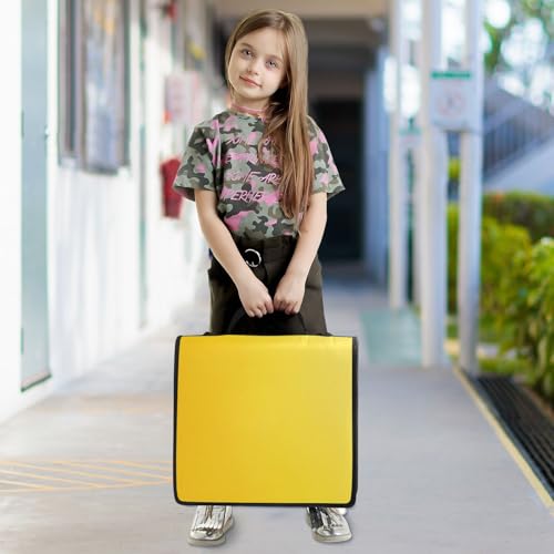 Nander 3 Ring Zipper Binder with Shoulder Strap,Bright Yellow Binders Organizer,1.5 Inch Zip Up Binder 500 Sheets, Easy to Carry