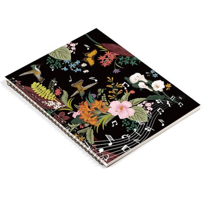 MAXCURY Blank Sheet Music Composition Manuscript Staff Paper Art Music Notebook Black 100 Pages 26x19cm (Flora) - color: Flora
