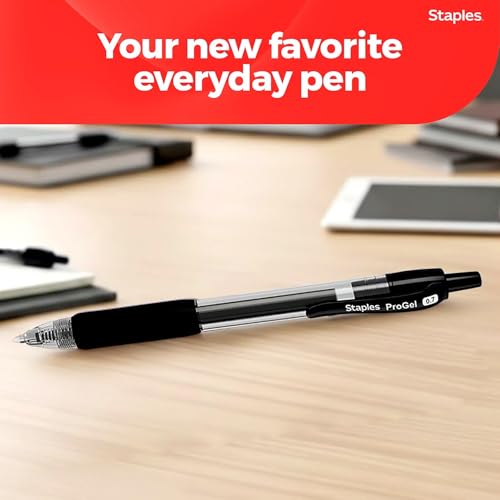 Staples ProGel Retractable Gel Pen, Fine Point, 0.7mm, Black Ink, 36/Pack (ST62097) - color: black, size: 36 Pack, style: Fine Point