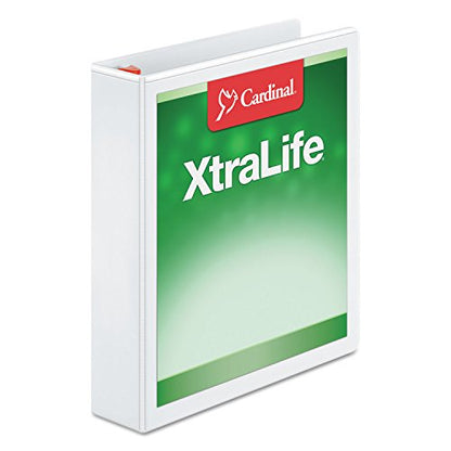 Cardinal 3 Ring Binder, 1.5 Inch Heavy Duty XtraLife Binder, Locking Slant-D Rings, Crack-Resistant Cover & Spine, ClearVue Covers, Holds 375 Sheets, PVC-Free, White (26310) - color: White, size: 1.5-Inch