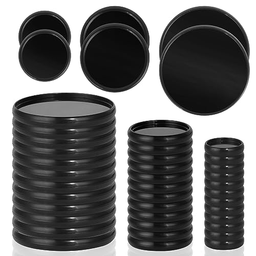 36 Pieces (2",1-3/8",1") Black Discbound Discs Plastic Binder Rings Expansion Discs Notebooks Planner Discs Binder Accessories Disc Binder System Book Binding Discs for Planner Scrapbooking (Black) - color: Black