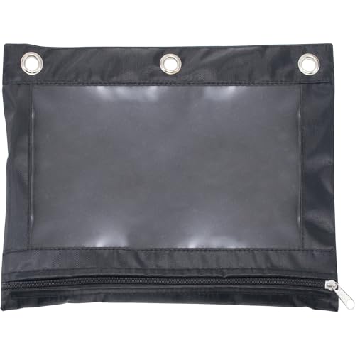 Advantus Binder Pencil Pouch, 10 x 7.38, Black/Clear - size: 1 Count(Pack of 1)