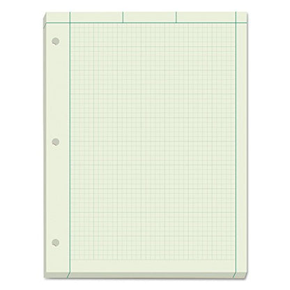 TOPS Engineering Computation Pad, 8-1/2" x 11", Glue Top, 5 x 5 Graph Rule on Back, Green Tint Paper, 3-Hole Punched, 200 Sheets (35502)