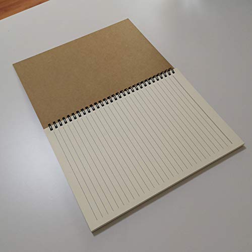 YUREE Spiral Notebook/Spiral Journal Lined, B5 Hard Kraft Cover Wire Bound Notebook Ruled, 70 Sheets (140 Pages), 10.5" x 7.3", Brown - color: 1 Pack-Brown