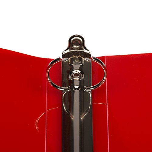 JAM PAPER Plastic 1 inch Binder - Red 3 Ring Binder - Sold Individually - color: Red, size: 1 inch