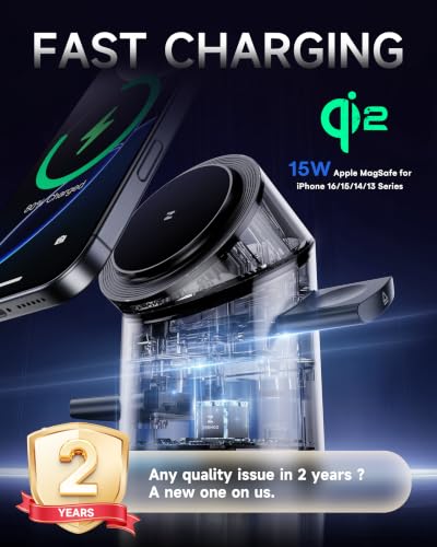ZEEHOO 3 in 1 Charging Station for Apple Devices, Mag-Safe Charger Stand, Qi2 15W Auto-Rotating Wireless Charger for iPhone 17 16/15/14/13/12 Series& AirPods& iWatch(White) - color: White
