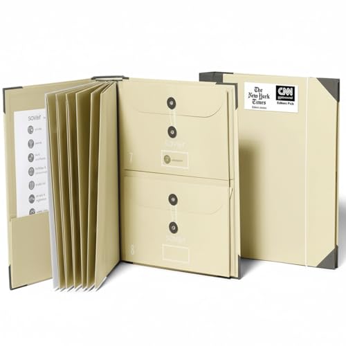 The Folio® Important Document Organizer by Savor | Binder with Guided Labels, Acid-Free File Folder Organizer with 10 Pockets, Document Holder for Home Records, Legal and Medical Papers (Slate) - color: Slate, size: Document Organizer (English Version)