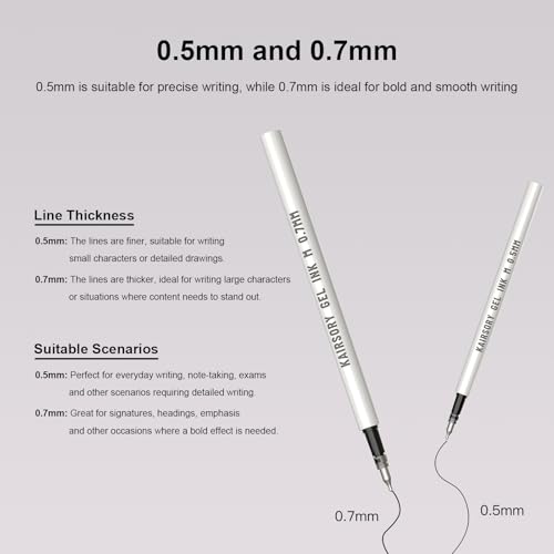 Black Gel Pens, Retractable Gel Ink Refills Bulk for Twist Pens, Fine Point 0.7mm Ink, Smooth Writing Retractable Click Refills(15 Pcs Pen Refills-Black Ink-0.7mm) - style: 15 Pcs Black Ink refills-0.7mm
