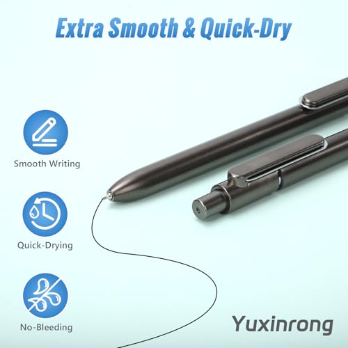 6 Pcs Black Gel Pens 0.5mm Retractable Pen, Gel Ink Pens Bulk, Gray | Quick Drying Fine Point Pens Smooth Writing, ABS Case with Pocket Clip Perferct for Office,Back to School - color: Black, size: 1 Count (Pack of 6)