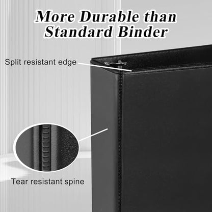CIXILDTS 2 Inch 3 Ring Binders, Slant D Ring Binder Fit US Letter Size Paper, 2" View Binder with 2 Pocekts, 6 Packs, Black - color: Black, size: 2", style: 6-Pack