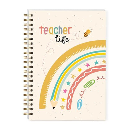 LRVSYUIN Teacher Spiral Notebooks, Boho Teacher Journal for Back to School Classroom Supplies, Teachers Appreciation Gift - Teacher Life (B03) - style: Teacher Life