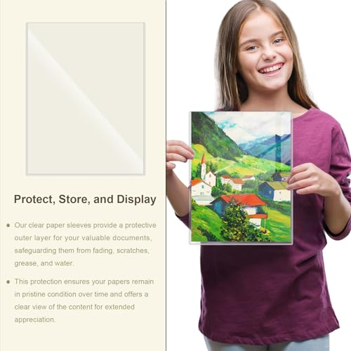 6 Pcs 8.5 x 11'' Rigid Print Protectors, Clear Rigid Top loaders Plastic Paper Page Protectors, Clear Plastic Page Protectors for Photos and Documents