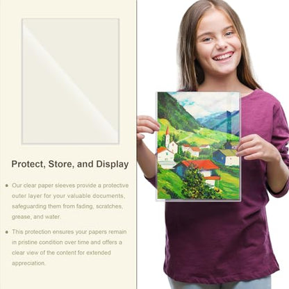 6 Pcs 8.5 x 11'' Rigid Print Protectors, Clear Rigid Top loaders Plastic Paper Page Protectors, Clear Plastic Page Protectors for Photos and Documents