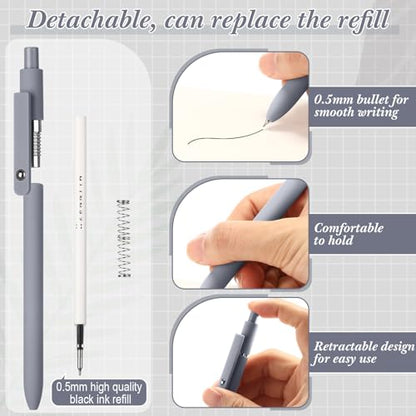 Epakh Gel Pens, 10 Pcs 0.5mm Quick Dry Black Ink Fine Point Smooth Writing Pens High End Series Retractable Aesthetic Ballpoint for Office School Supplies Women Men Gifts(Classic Color,Classic) - color: Classic Color, style: Classic
