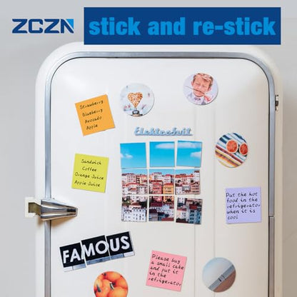 ZCZN 400 Sheets Pop-up Sticky Notes, 3 x 3 Inches, 4 Pads Bright Color Self-Stick Notes, 100 Sheets/Pad, Light Blue - color: Light Blue