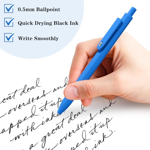 Piochoo Pens, 8 Pack Black Ink Gel Pens Ballpoint Smooth Writing Pens for Journaling, Cute Office Supplies for Nurses Women Teachers - color: Vivid ColorB
