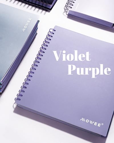 5-Subject Spiral Notebook, College Ruled, with Pocket & Tab Dividers | 300 Pages, 11" Ruler, 8.5"x11" Violet, Pocket Dividers with Tab Labels, for Writing Journal, Home, Office & School Supplies - color: Purple(300 page)