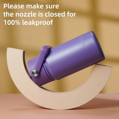 BJPKPK Insulated Water Bottle, 15oz Stainless Steel with Straw Lid | Leak Proof, BPA-Free, Vacuum Insulated, Keep Drink Cold & Hot, Metal Water Bottle for Travel, Gym, Office, Cupholder Friendly - color: Iris, style: N-15oz-Color Lid