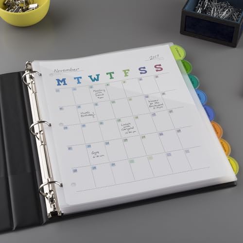 Avery Plastic 8-Tab Binder Dividers with Pockets, Style Edge Insertable Multicolor Tabs, 1 Set (11293)
