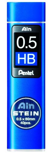 Pentel Ain Stein Mechanical Pencil Lead, 0.5mm HB, 40 Leads (C275-HB) - style: HB