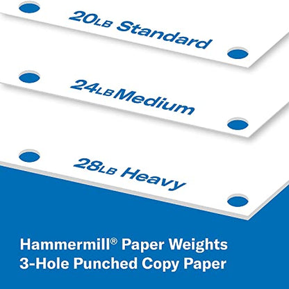 Hammermill Printer Paper, Great White 30% Recycled Paper, 3 Hole - 92 Bright, Made in the USA, 086702-1 Ream (500 Sheets) - size: 1 Ream | 500 Sheets, style: 3 Hole (8.5x11)