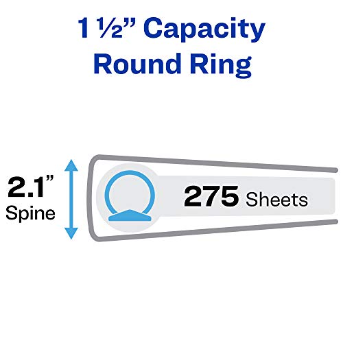 Avery Economy View 3 Ring Binder, 1.5" Round Rings, 1 Black Binder (05771) (Pack of 2) - size: 1 Count (Pack of 2)