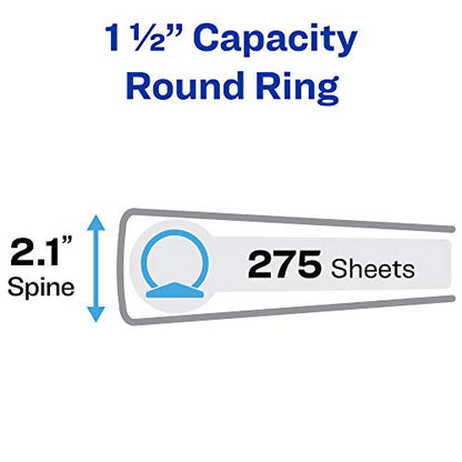 Avery Economy View 3 Ring Binder, 1.5" Round Rings, 1 Black Binder (05771) (Pack of 2) - size: 1 Count (Pack of 2)