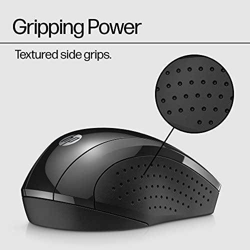 HP X3000 G3 Wireless Mouse - Black, 15-Month Battery, Side Grips for Control, Travel-Friendly, Blue LED, Powerful 1600 DPI Optical Sensor, Compatible with Wins PC/Laptop, Mac, Chromebook (683N7AA) - color: Black