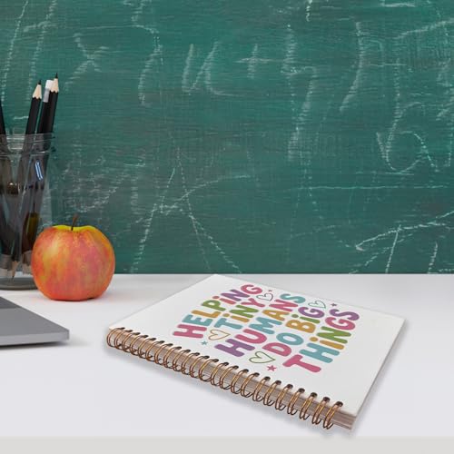 VNWEK Pastel Teacher Spiral Notebook Journal 5.5x8.3 Inch, Preschool Kindergarten Teacher Appreciation Gifts Journal, Helping Tiny Humans Do Big Things Lined Hardcover Spiral Notebook - color: lz-notebook-9