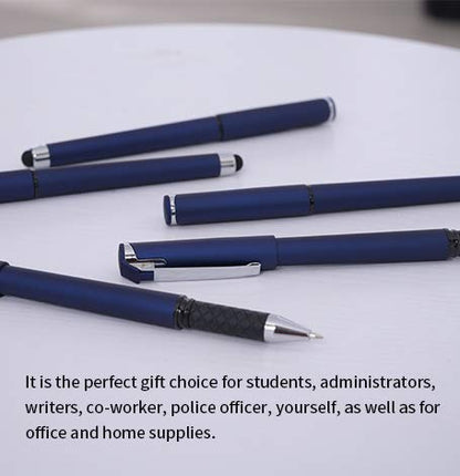 MiSiBao 0.7mm Black Ink Gel Ink Rollerball Pens 2 in 1 Medium Point Pens with Stylus Work Pen Smooth Writing for Office Black gel pen (18pack-Black Ink) - color: Blue-0.7mm-18pack
