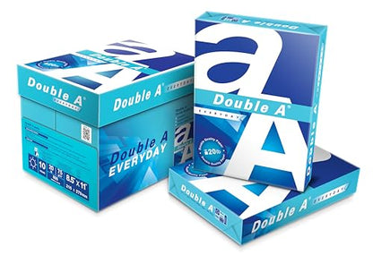 Double A Everyday Multipurpose Copy Printer Paper, Letter Size 8.5" x 11", 96 Brightness, 20 lb, 10 Reams (5000 Sheets)