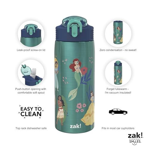 Zak Designs Disney Princess 19 oz Leak-Proof Kids Water Bottle With Straw - color: Disney Princess