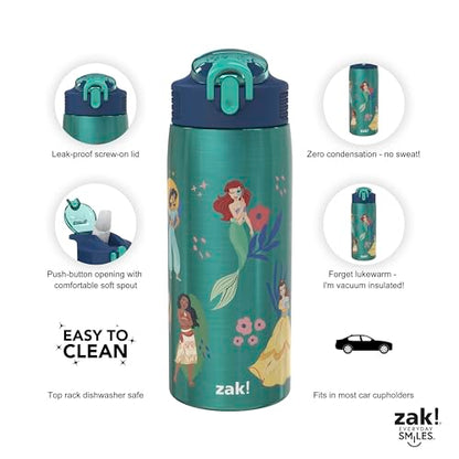 Zak Designs Disney Princess 19 oz Leak-Proof Kids Water Bottle With Straw - color: Disney Princess