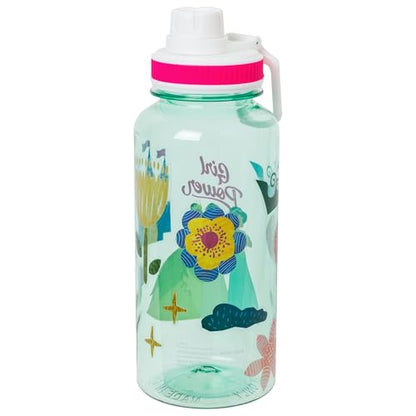 Silver Buffalo Disney Princess Girl Power, Plastic Water Bottle, 32oz | Tiana, Mulan and Jasmine, Twist Spout, Sticker Set, You Stick Yourself, 0.95 Liters - color: Disney Princess Girl Power
