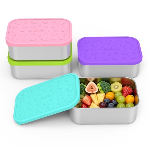 SOPHICO Stainless Steel 24 OZ Snack Containers for Kids - color: 24oz,4pack
